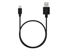 Кабель USB - MicroUSB Maxvi (MC-01 UP) 3A (черный) 1м