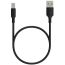 Кабель USB - MicroUSB Maxvi (MC-A01L) 2A (черный) 1м (УДЛИНЕННЫЙ ШТЕКЕР)