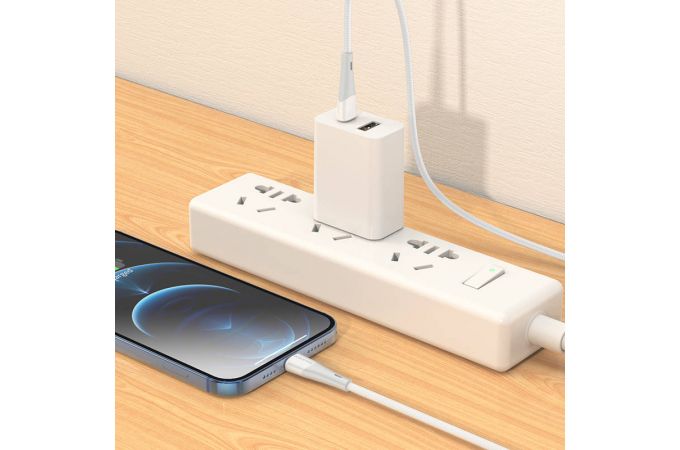 Кабель USB Type-C - Lightning BOROFONE BX60 (белый) 1м