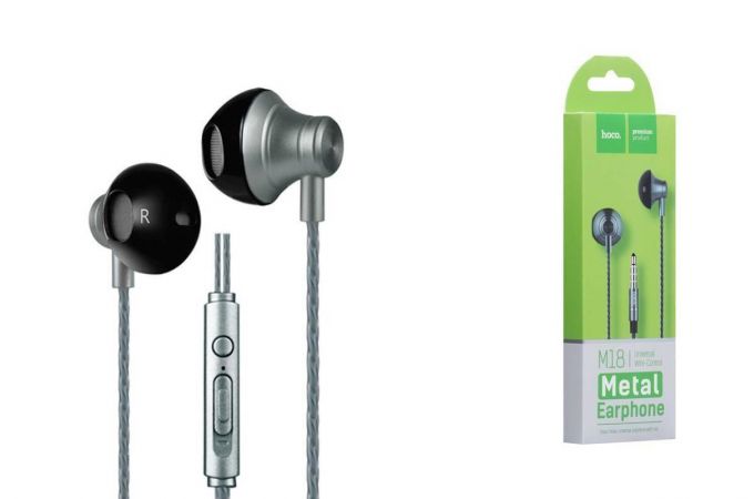 Наушники вакуумные проводные HOCO M-18 Candy (серебристый)