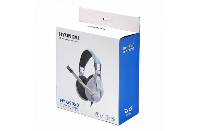 Наушники мониторные проводные HYUNDAI HY-G9050 (2*3.5 мм) (черно-синий)