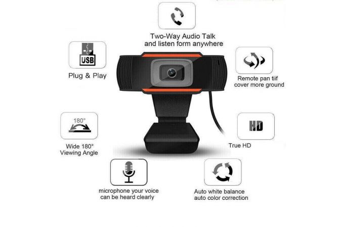 Настольная вебкамера Орбита OT-PCL02 (1280*720, микрофон) (черный)