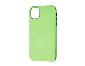 Чехол силиконовый iPhone 11 Pro (5.8) с хромовым контуром (зеленый)