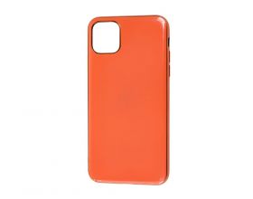 Чехол силиконовый iPhone 11 Pro (5.8) с хромовым контуром (оранжевый)