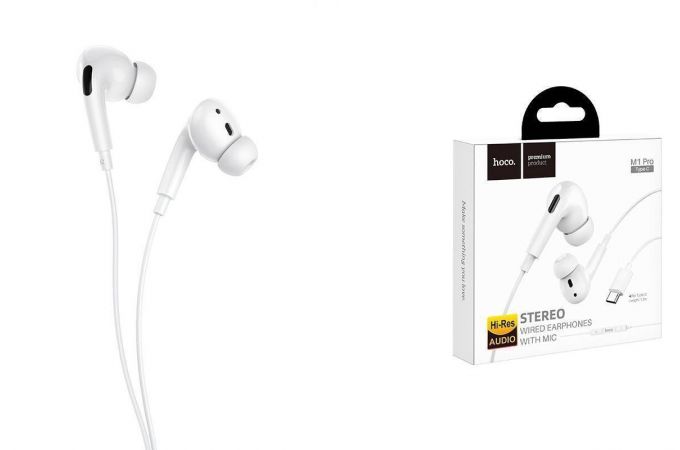 Наушники вакуумные проводные HOCO M1 Pro штекер Type-C (белый)