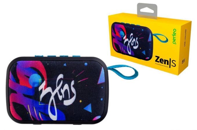 Портативная беспроводная колонка Perfeo "ZENS" MP3, microSD, USB, AUX, мощность 5Вт, 500mAh PF_A4975