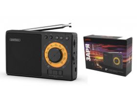 Радиоприемник Perfeo аналоговый, всеволновый ЗАРЯ/ MP3/ питание 18650/черный (i10BK) PF_C3279