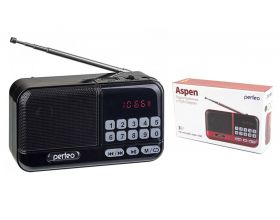 Радиоприемник Perfeo цифровой ASPEN FM 87.5-108МГц/ MP3/ питание USB или 18650/черный (i20BK)