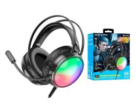 Наушники мониторные проводные с микрофоном BOROFONE BO108 Flame gaming headphones (черный)