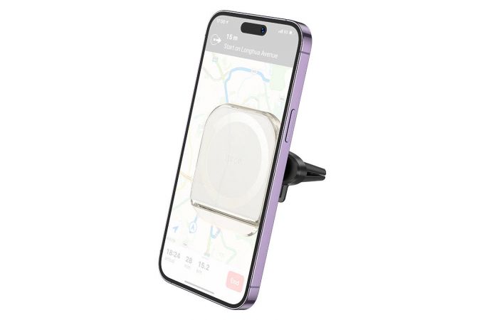 Держатель автомобильный для телефона HOCO H42 Crystal ring magnetic car holder(air outlet) белый