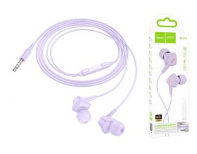 Наушники вакуумные проводные HOCO M113 Clear universal digital earphones with microphone штекер Lightning (фиолетовый)