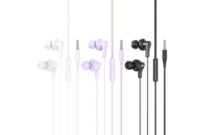 Наушники вакуумные проводные HOCO M114 Jia universal digital earphones with microphone штекер Type-C (фиолетовый)