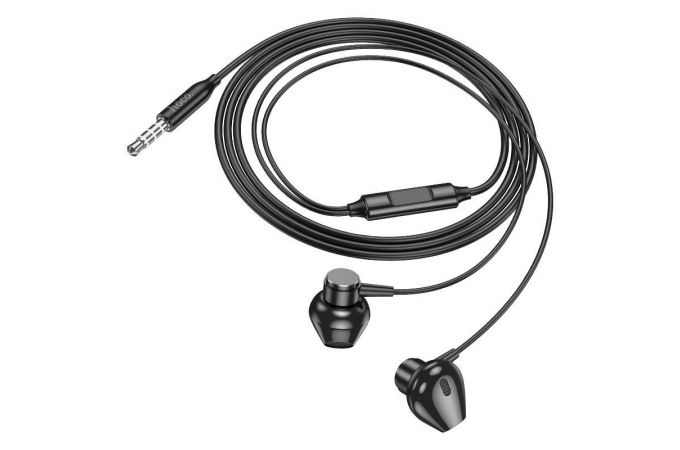 Наушники вакуумные проводные HOCO M125 Smart metal universal earphones with microphone (черный)