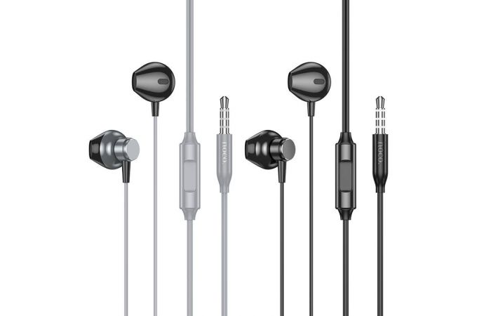 Наушники вакуумные проводные HOCO M125 Smart metal universal earphones with microphone (черный)