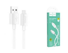 Кабель USB - MicroUSB HOCO X107 2,4A (белый) 1м