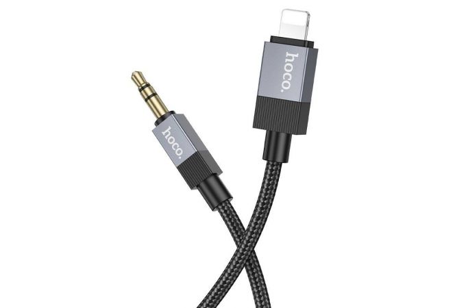 Кабель аудио HOCO UPA32A (штекер Lightning - вход AUX 3.5 mm) 1 метр черный