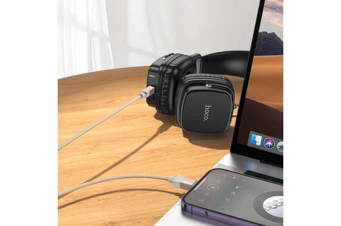 Кабель аудио HOCO UPA32A (штекер Lightning - вход AUX 3.5 mm) 1 метр черный