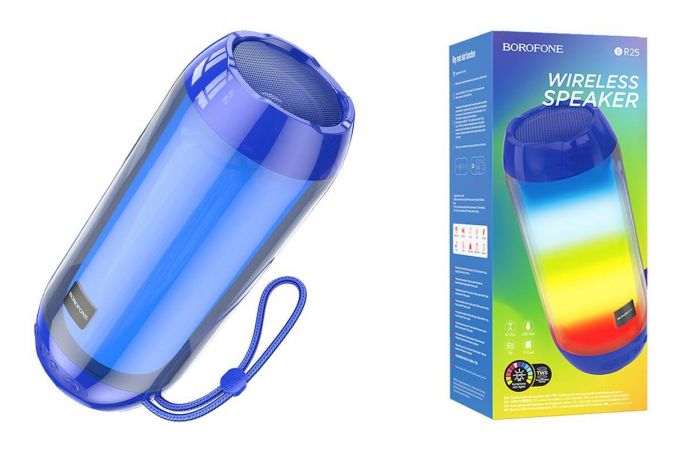 Портативная беспроводная колонка BOROFONE BR25 Crazy sound colorful luminous BT (синий)
