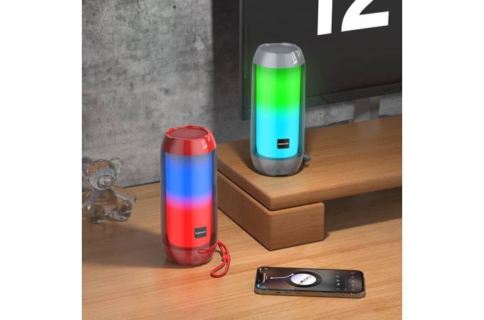 Портативная беспроводная колонка BOROFONE BR25 Crazy sound colorful luminous BT (синий)