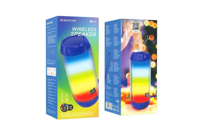 Портативная беспроводная колонка BOROFONE BR25 Crazy sound colorful luminous BT (синий)