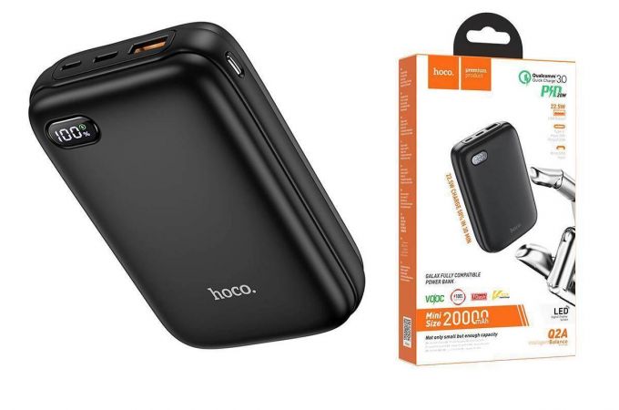 Универсальный дополнительный аккумулятор Power Bank HOCO Q2A (20000 mAh) (черный)