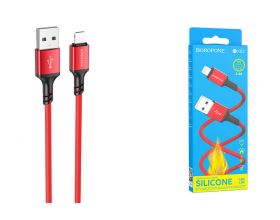 Кабель USB - Lightning BOROFONE BX83 2,4A (красный) 1м (силиконовый)