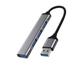 Разветвитель USB HUB 3.0 на 4 порта (USB 3.0 + USB 2.0*3) серый