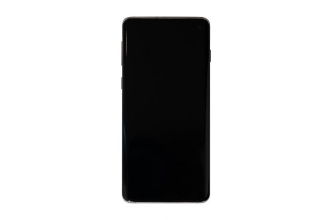 Дисплей для Samsung G973F Galaxy S10 Black в сборе с тачскрином + рамка, 100%