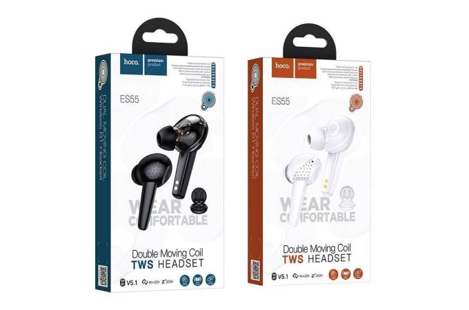 Наушники вакуумные беспроводные HOCO ES55 Songful TWS wiereless headset Bluetooth (черный)