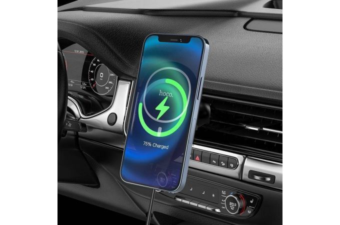Держатель автомобильный для телефона HOCO CA90 Powerful wireless charging car holder черный