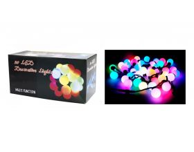 Гирлянда новогодняя светодиодная шарики средние матовые цветные RGB (10 метров)