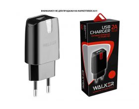 Сетевое зарядное устройство USB WALKER WH-21, 2.1А, 10,5Вт, черное