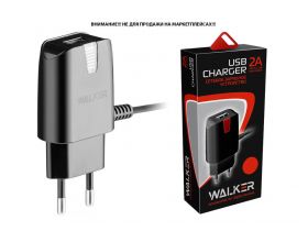 Сетевое зарядное устройство USB кабель Type-C WALKER WH-24, 2.1А, 10,5Вт, черное