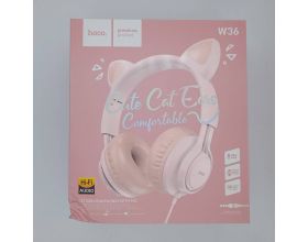 Наушники мониторные проводные HOCO W36 Cat ear wireless headphones Bluetooth (розовый) (УЦЕНКА! МЯТАЯ УПАКОВКА)