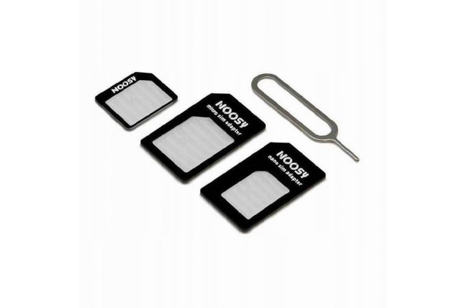 Комплект адаптеров для SIM карт + скрепка NOOSY (nano, micro, SIM)