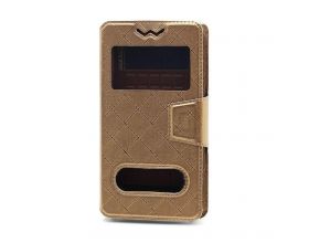 Чехол книжка универсальный, Ромб (силик. вставка) 4,5 дюйма, (коричневый)