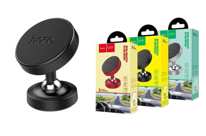 Держатель автомобильный для телефона HOCO CA36 Plus Dashboard metal magnetic in-car holder черный