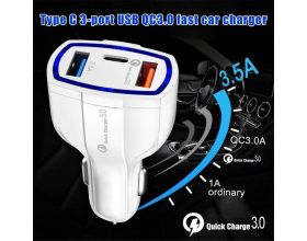Автомобильное зарядное устройство АЗУ USB TDS TS-CAU33 QC3.0,3500mA (белый)