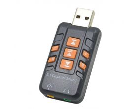 Звуковая карта USB внешняя Орбита OT-PCA02 адаптер звука для ПК (8.1)