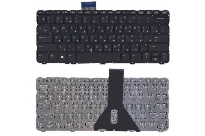 Клавиатура для ноутбука HP Probook 11 EE G1 черная без рамки (горизонтальный Enter)