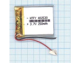 Аккумулятор Li-Pol (батарея) 4*25*30мм 2pin 3.7V/250mAh