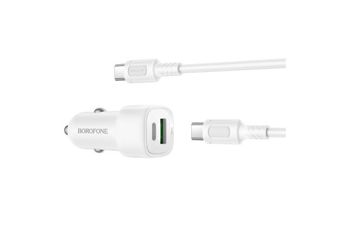 Автомобильное зарядное устройство BOROFONE BZ34B Cloud PD38W (USB - Type-C) с кабелем (Type-C -Type-C) (черный)