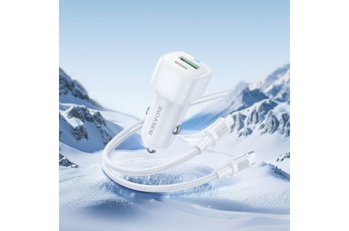 Автомобильное зарядное устройство BOROFONE BZ34B Cloud PD38W (USB - Type-C) с кабелем (Type-C -Type-C) (черный)
