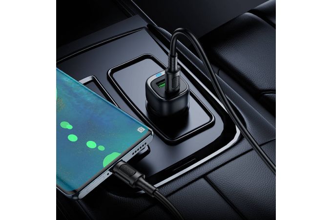 Автомобильное зарядное устройство BOROFONE BZ34B Cloud PD38W (USB - Type-C) с кабелем (Type-C -Type-C) (черный)