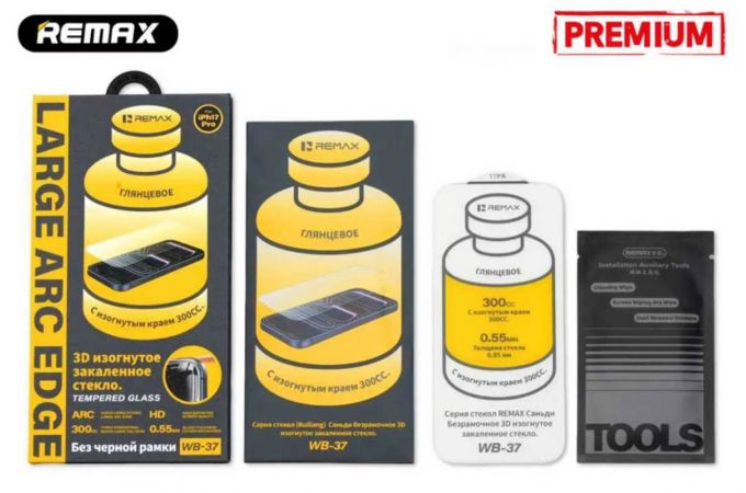 Защитное стекло Remax Medicine Glass WB-37  for  iPhone 17 / 16 PRO (6.1) (без рамок)