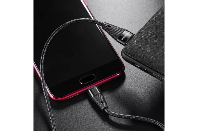 Кабель USB - MicroUSB BOROFONE BU10, 2,4A (черный) 1м (в оплетке)