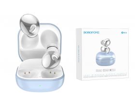 Наушники вакуумные беспроводные BOROFONE BW10 Magic rhyme true wireless BT Earphone Bluetooth (серебристо-голубой)