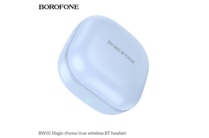 Наушники вакуумные беспроводные BOROFONE BW10 Magic rhyme true wireless BT Earphone Bluetooth (серебристо-голубой)