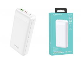 Универсальный дополнительный аккумулятор Power Bank BOROFONE BJ19A PD20 + QC 3.0 (20000 mAh) (белый)