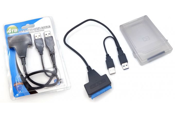 Кабель USB3.0 Type-A (M) --> SATA II + доп.питание 12V для HDD 3.5 + BOX